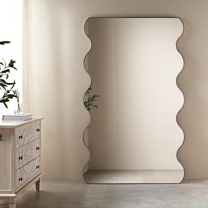 Luisa Wavy Curved Full length Mirror 180 x 110 cm, Gold
