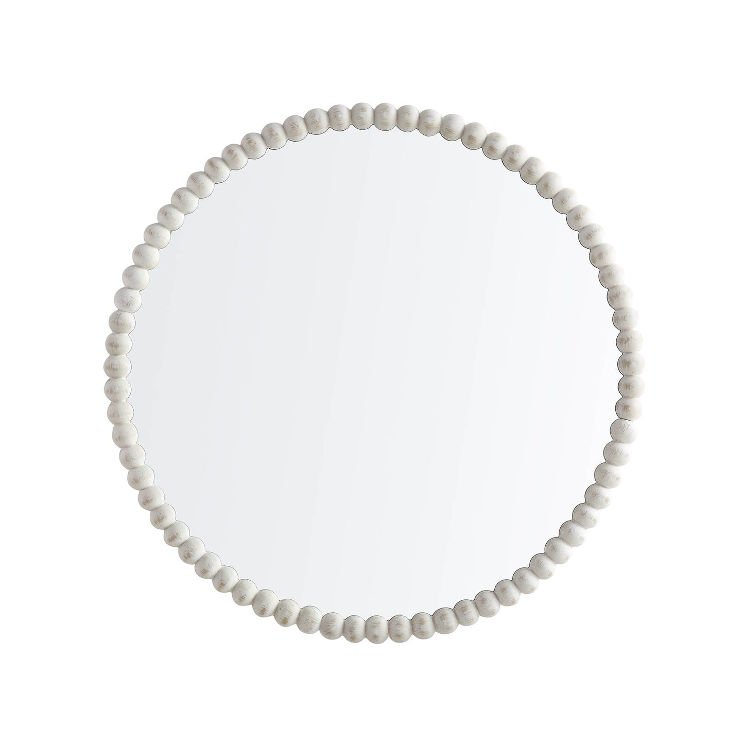 Luna Round Bobbin Wall Mirror 77 x 77 cm, Washed White