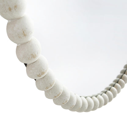 Luna Round Bobbin Wall Mirror 77 x 77 cm, Washed White