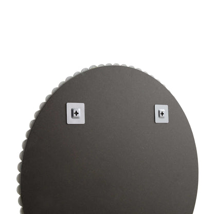 Luna Round Bobbin Wall Mirror 77 x 77 cm, Washed White