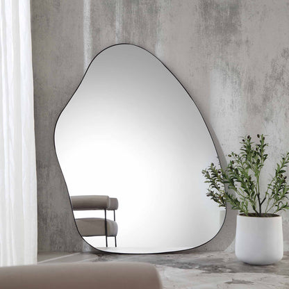 Pavia Irregular Shaped Extra Large Full Length Mirror 160 x 115 cm, Black