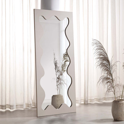 Destin Wave Mirror 160 x 70 cm, Taupe Gloss