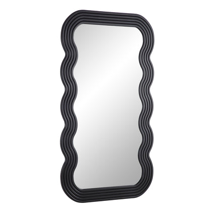 Venus Full Length Wave Mirror 180 x 100 cm, Black