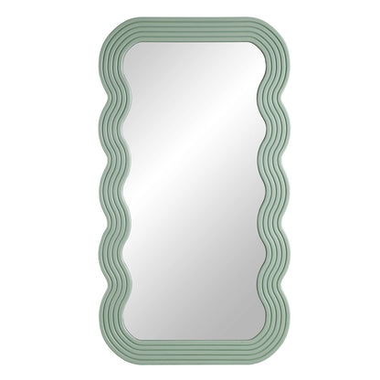 Venus Full Length Wave Mirror 180 x 100 cm, Sage Green