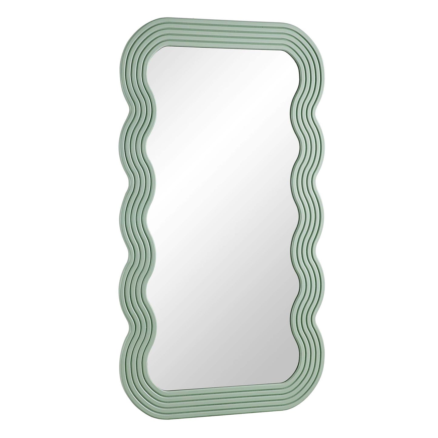 Venus Full Length Wave Mirror 180 x 100 cm, Sage Green