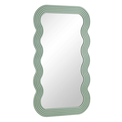 Venus Full Length Wave Mirror 180 x 100 cm, Sage Green