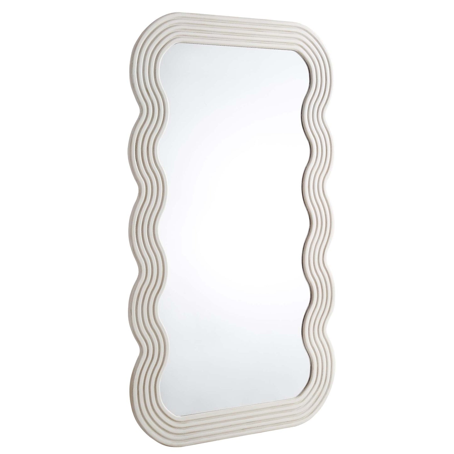 Venus Full Length Wave Mirror 180 x 100 cm, Washed White