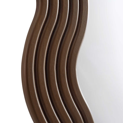 Venus Full Length Wave Mirror 180 x 100 cm, Walnut