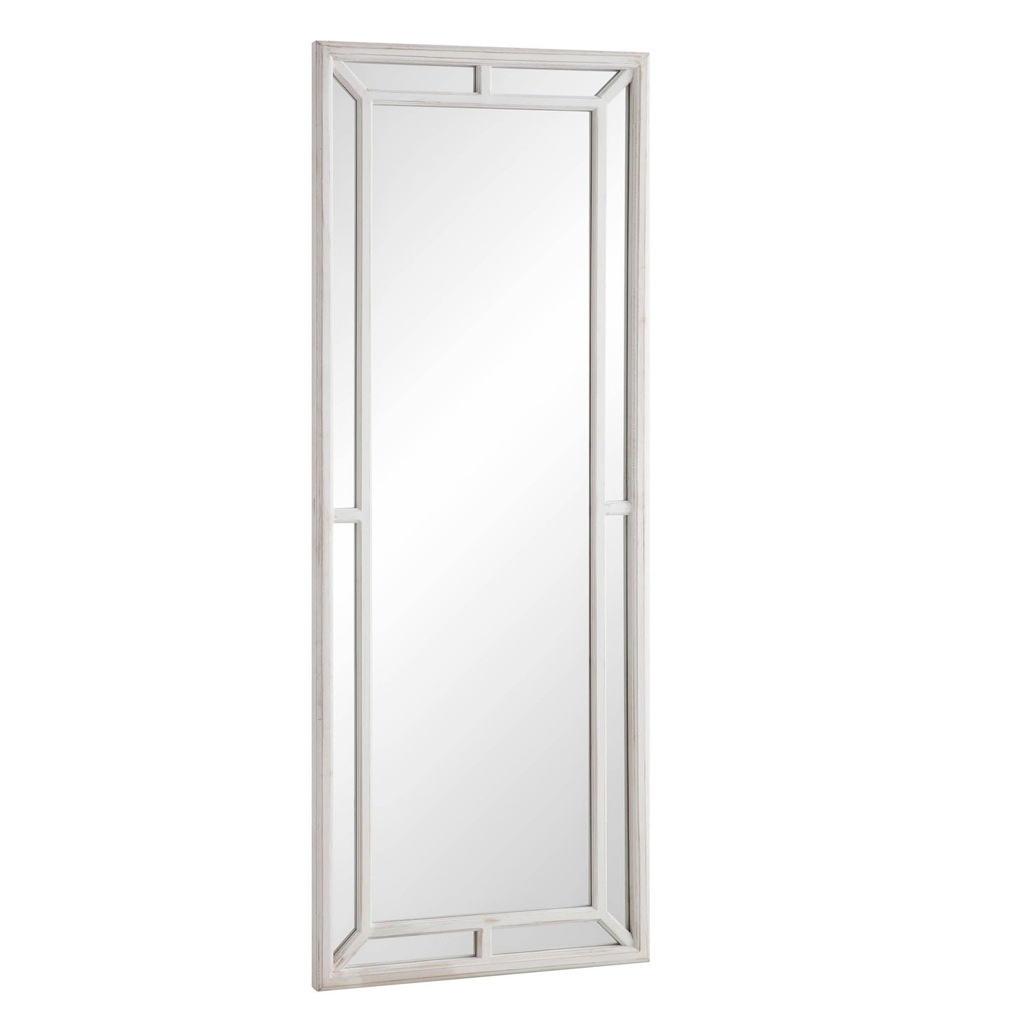 Edgeworth Washed White Full Length Wooden Frame Window Mirror 160 x 60 cm
