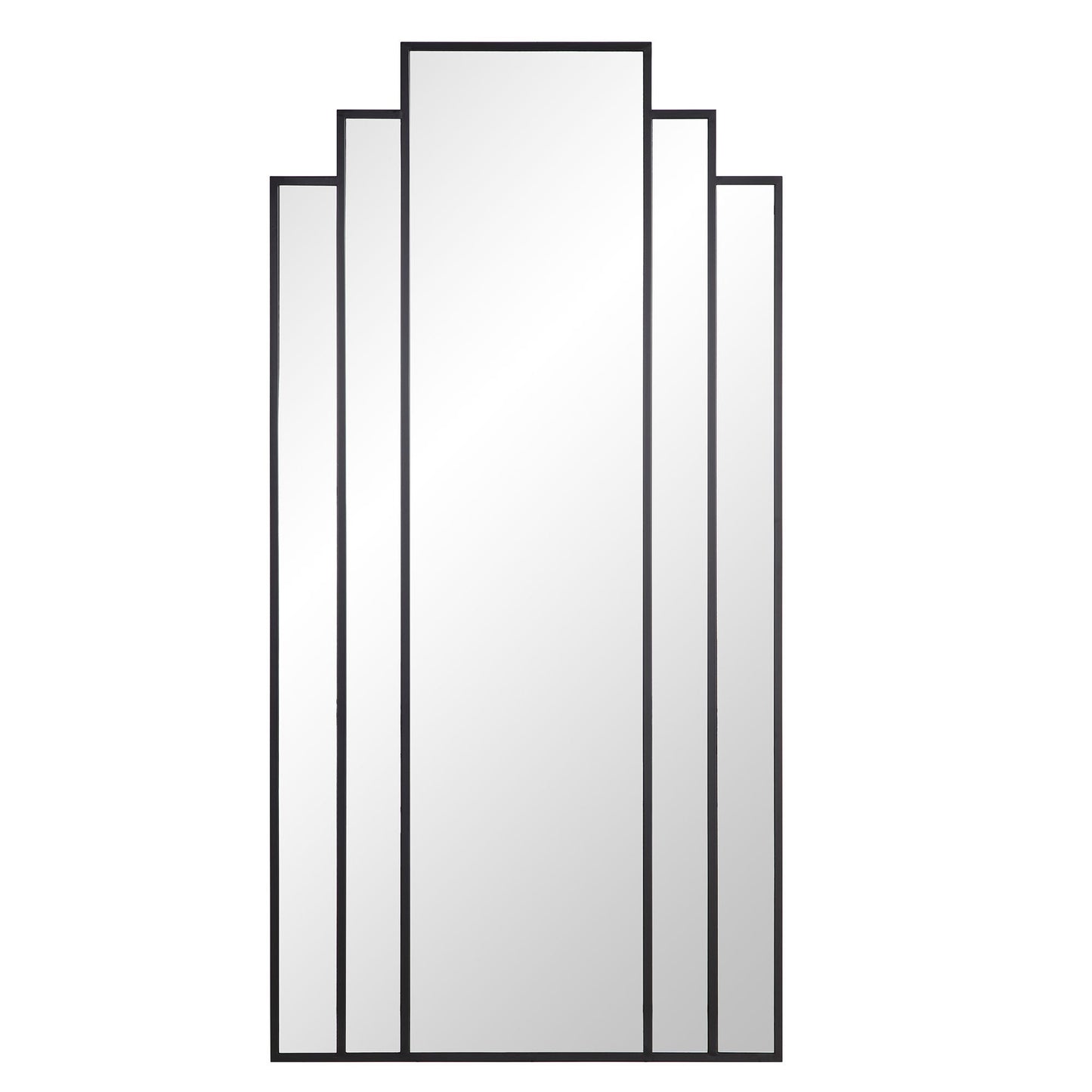 Sonia Black Metal Frame Art Deco Full Length Floor Mirror 179 x 90 cm