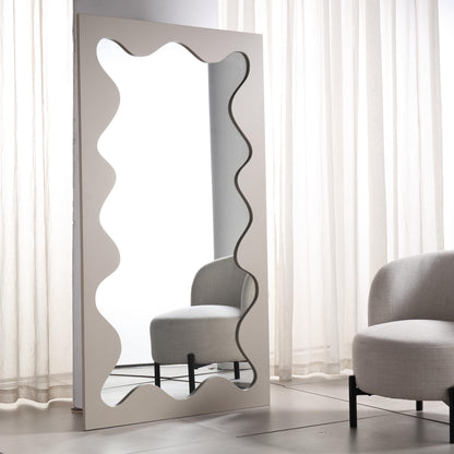 Destin Wave Mirror 180 x 100 cm, Taupe Gloss