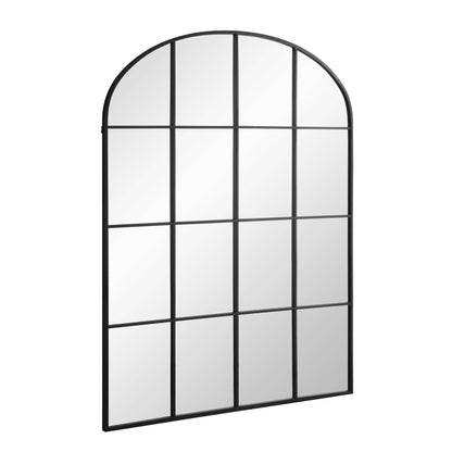 Portobello Arched Full Length Metal Frame Window Mirror 180 x 140 cm, Black