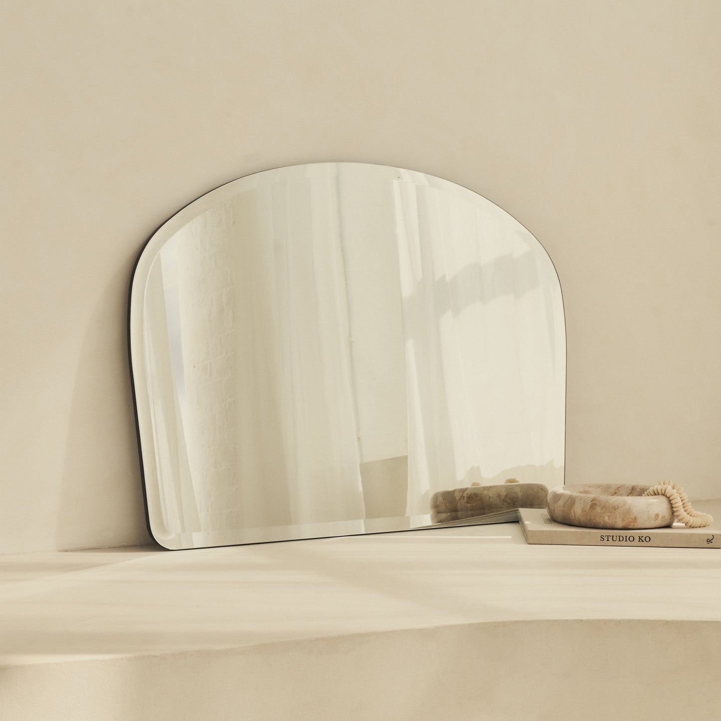 Vienna - Large Frameless Overmantle Bevelled Mirror 95cm x 70cm