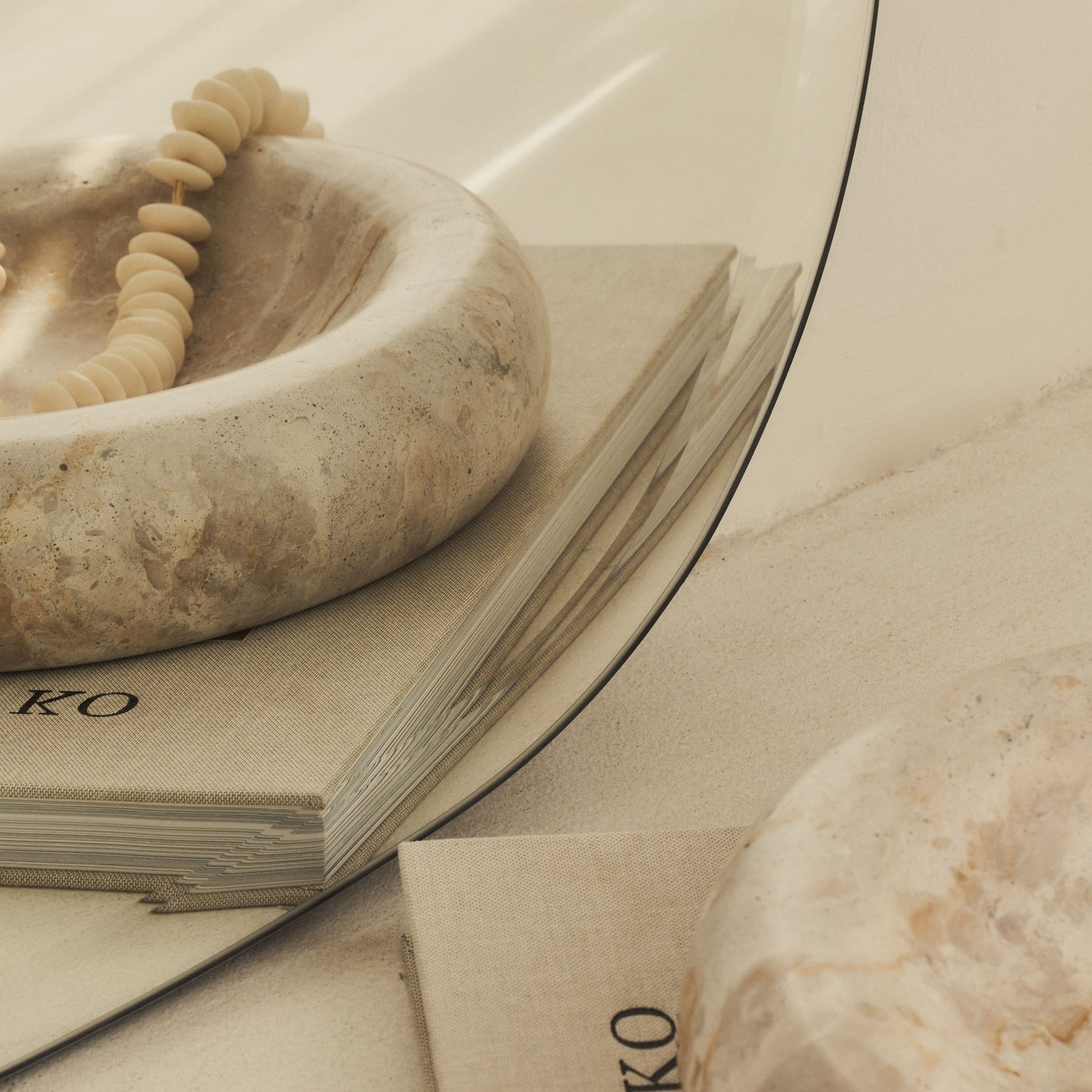 Vienna - Large Frameless Curved Bevelled Mirror 100cm x 65cm