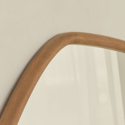 Aaliyah - Warm Wood Irregular Wall Mirror 110cm x 80cm