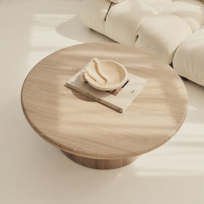 Madison - Large Washed Wood Round Wooden Coffee Table