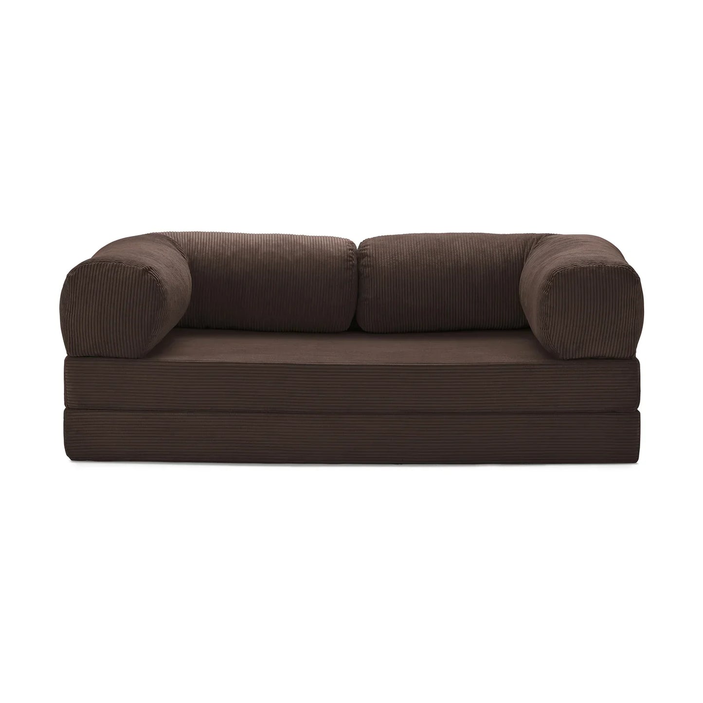 Nubo Compact Brown Canape Sofa - Compressed for Easy Shipping