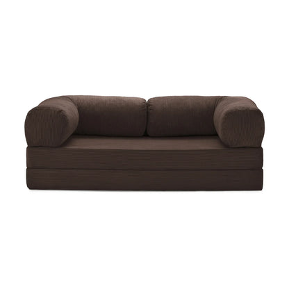 Nubo Compact Brown Canape Sofa - Compressed for Easy Shipping
