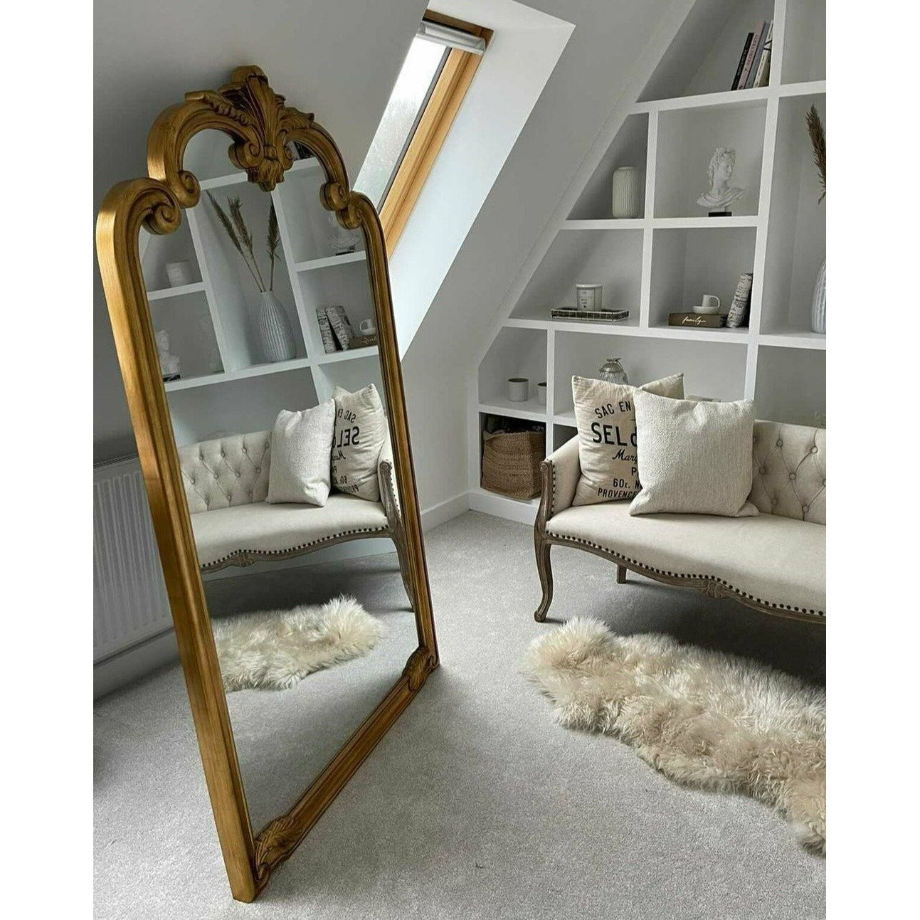 Pelazzo - Full Length Extra Large Gold Ornate Mirror 185cm x 104cm