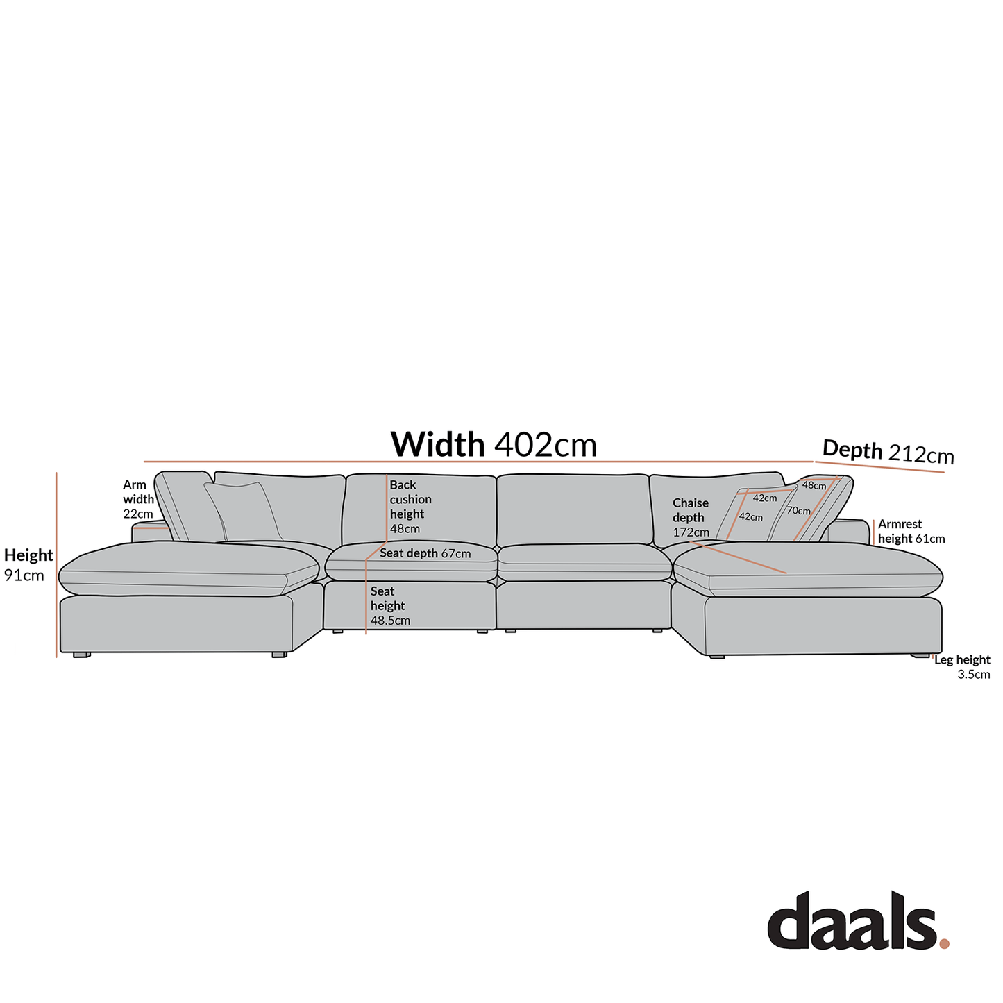 Lutyens Taupe Boucle Modular Sofa, 6-Piece U-Shape Set