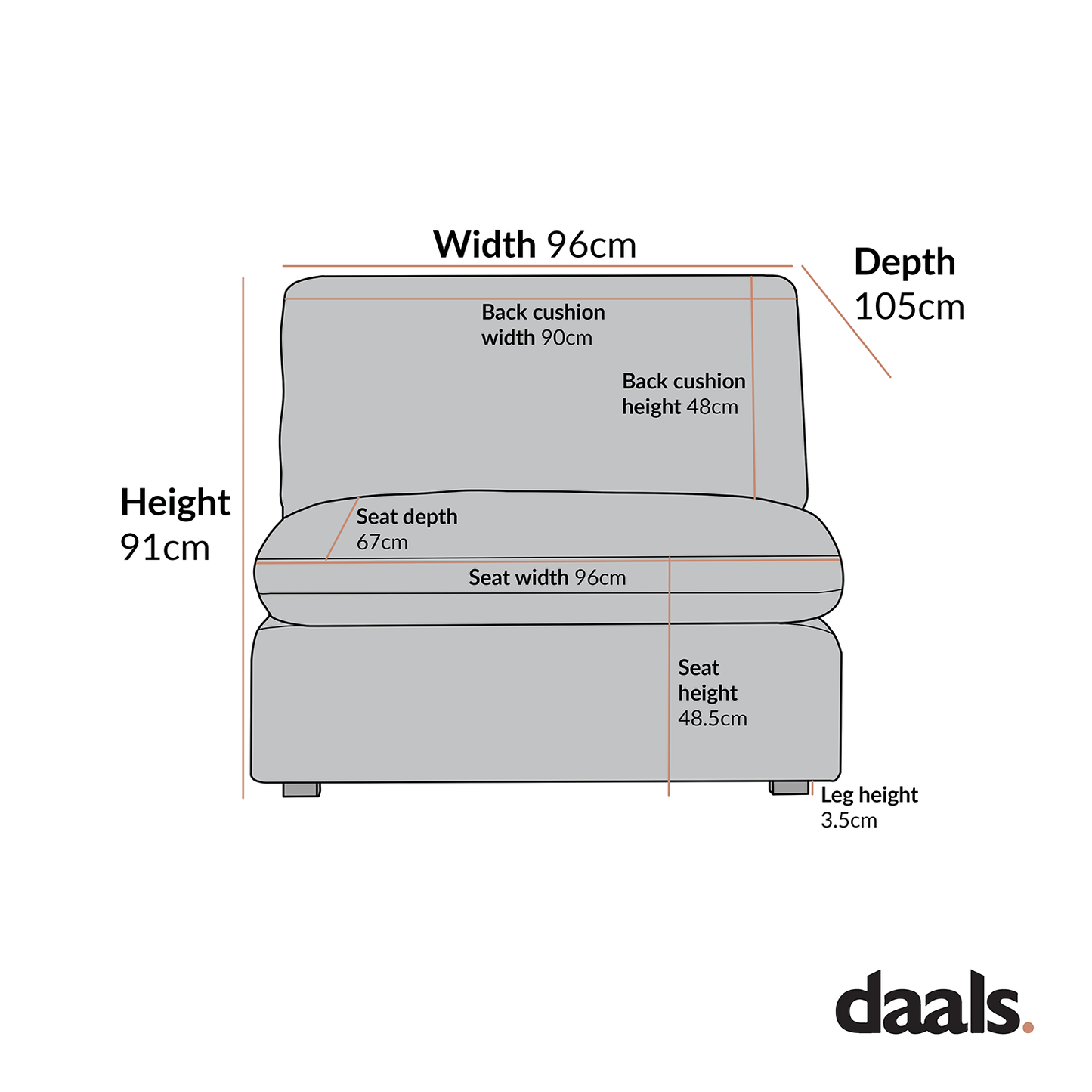 Lutyens Moss Green Velvet Modular Sofa, Armless Seat