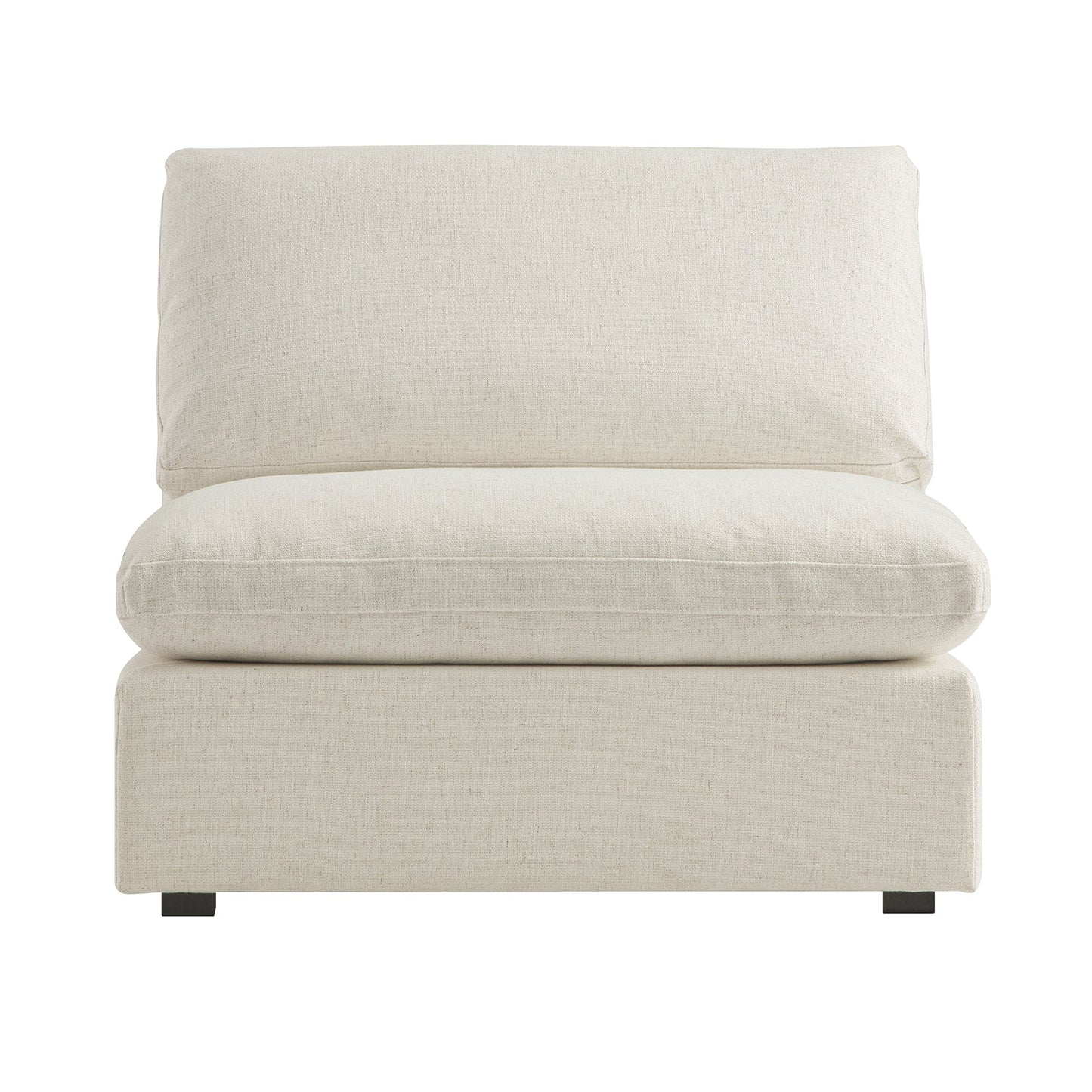 Lutyens Beige Linen Blend Modular Sofa, Armless Seat