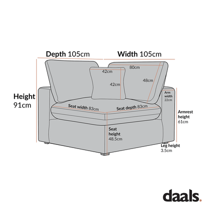Lutyens Taupe Boucle Modular Sofa, Corner Unit
