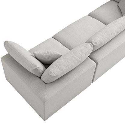 Lutyens Light Grey Linen Blend Modular Sofa, 3-Piece