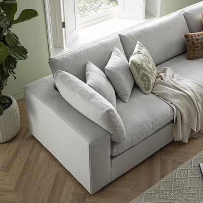 Lutyens Light Grey Linen Blend Modular Sofa, 3-Piece