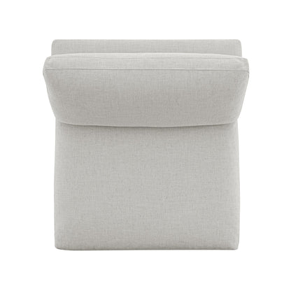 Lutyens Light Grey Linen Blend Modular Sofa, Armless Seat