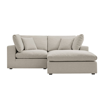 Lutyens Oatmeal Weave Fabric Modular Sofa, 2-Piece Chaise