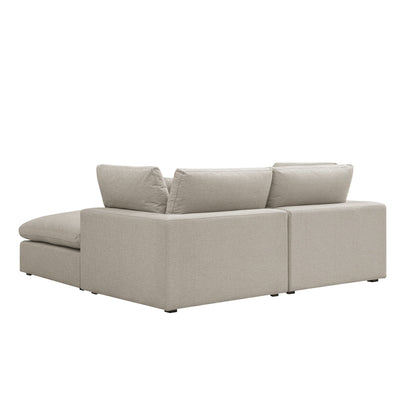 Lutyens Oatmeal Weave Fabric Modular Sofa, 2-Piece Chaise