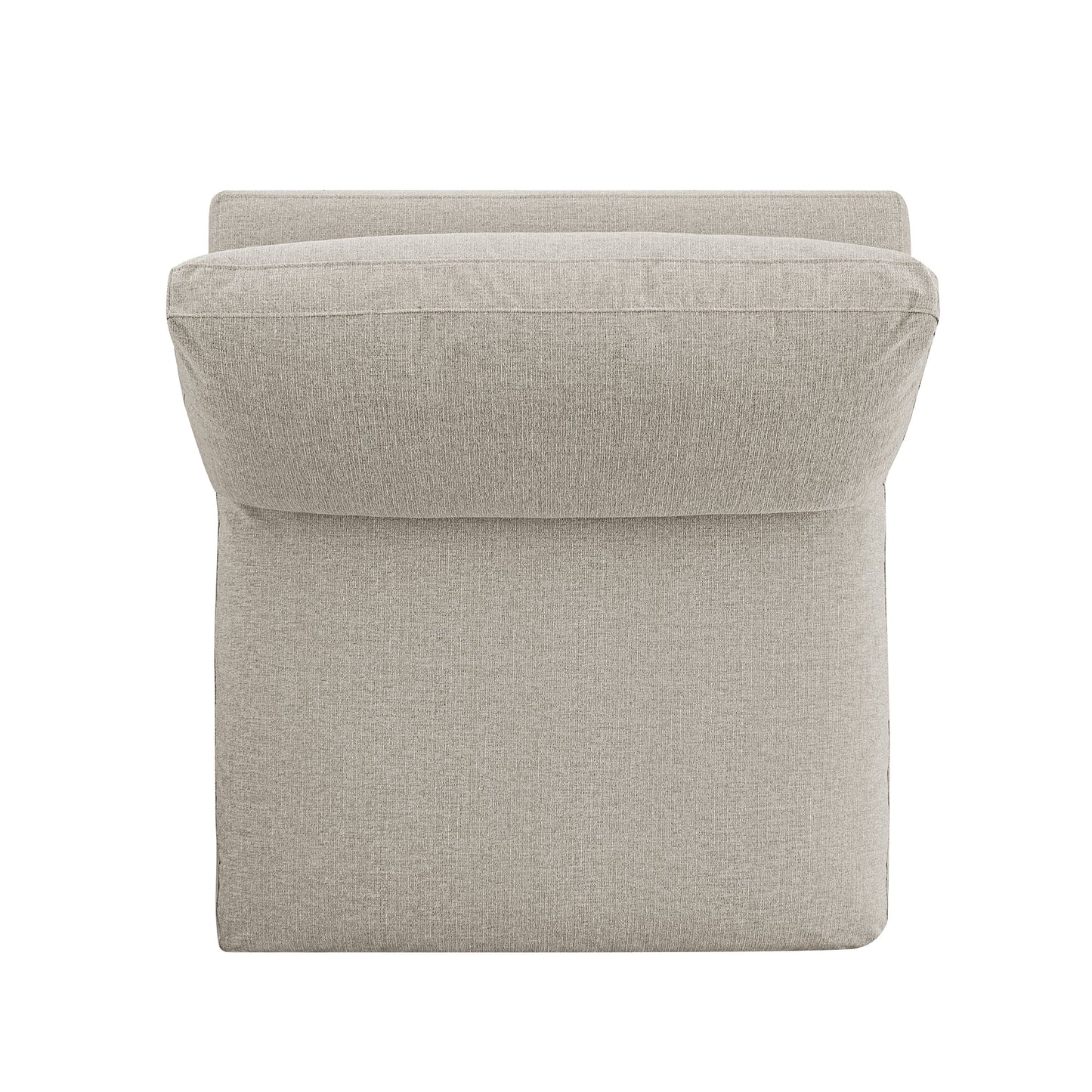 Lutyens Oatmeal Weave Fabric Modular Sofa, Armless Seat