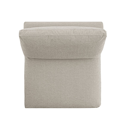 Lutyens Oatmeal Weave Fabric Modular Sofa, Armless Seat