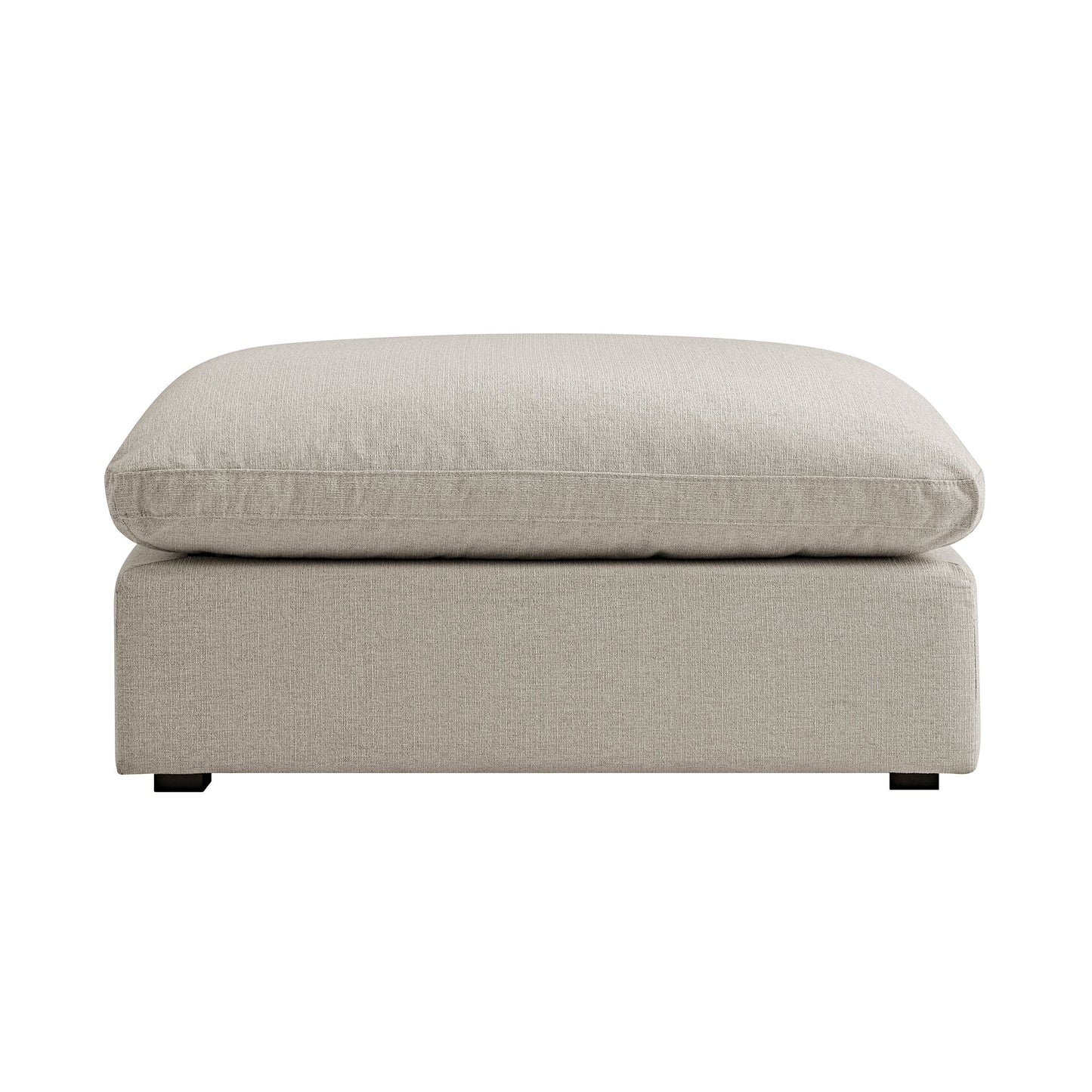 Lutyens Oatmeal Weave Fabric Modular Sofa, Stool