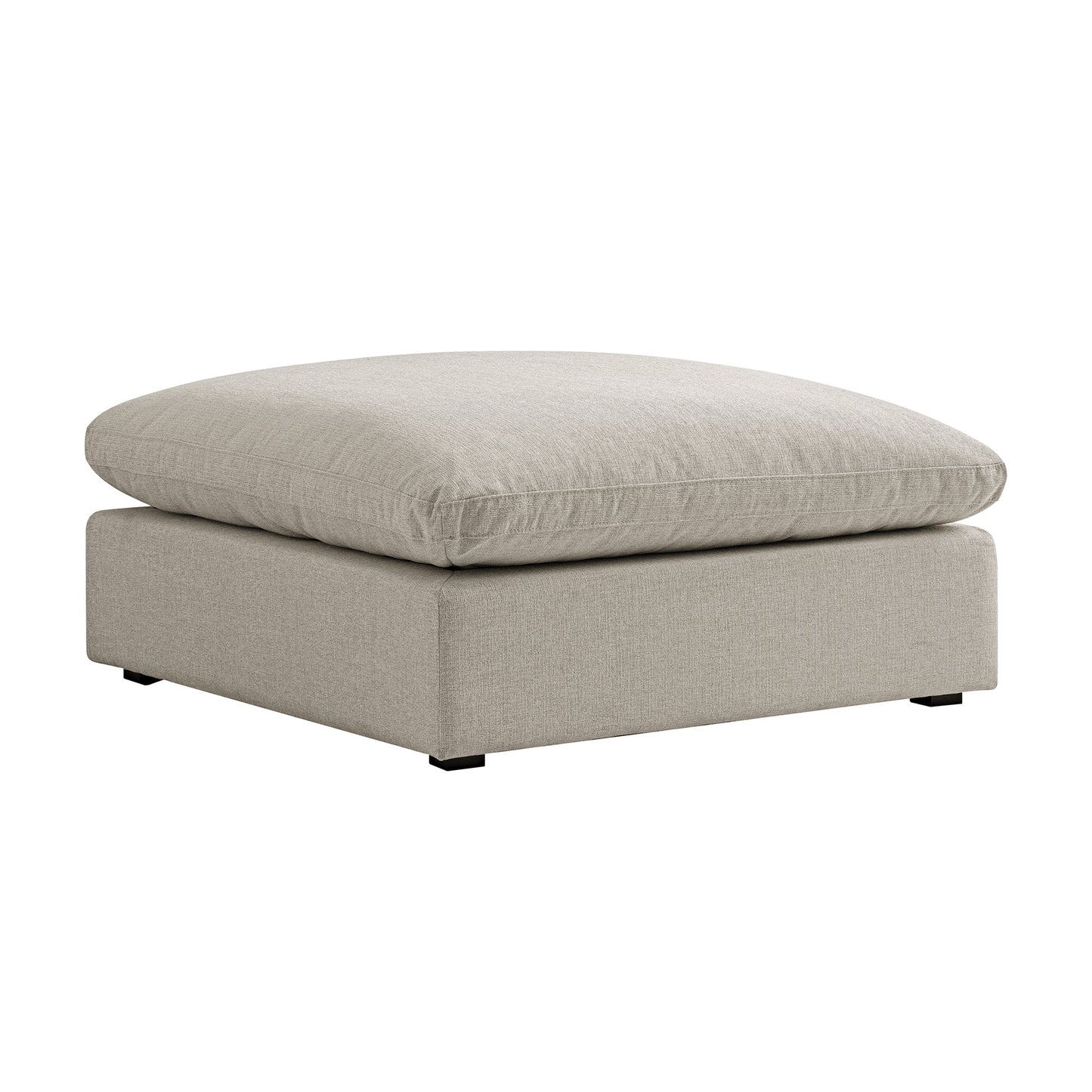 Lutyens Oatmeal Weave Fabric Modular Sofa, Stool