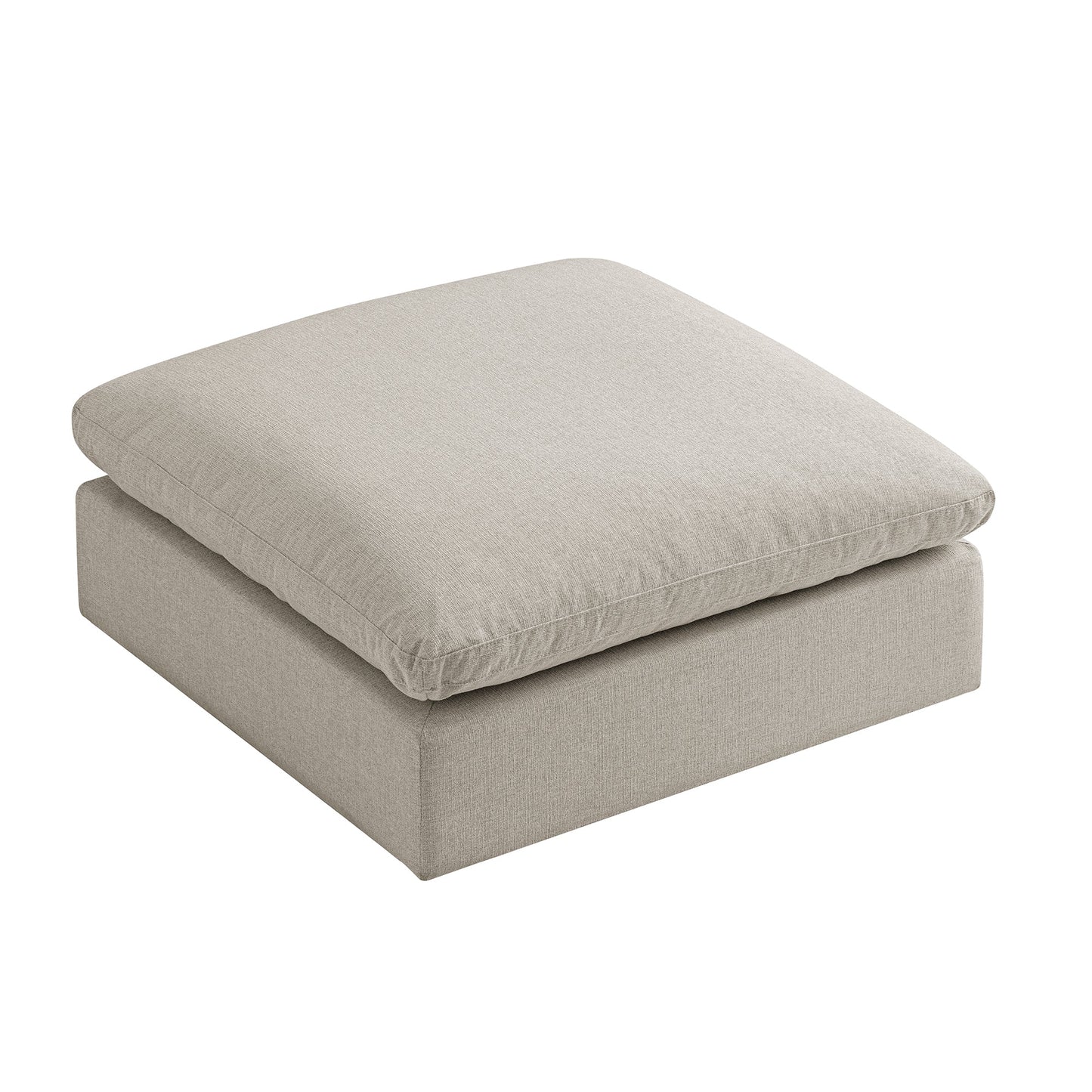 Lutyens Oatmeal Weave Fabric Modular Sofa, Stool