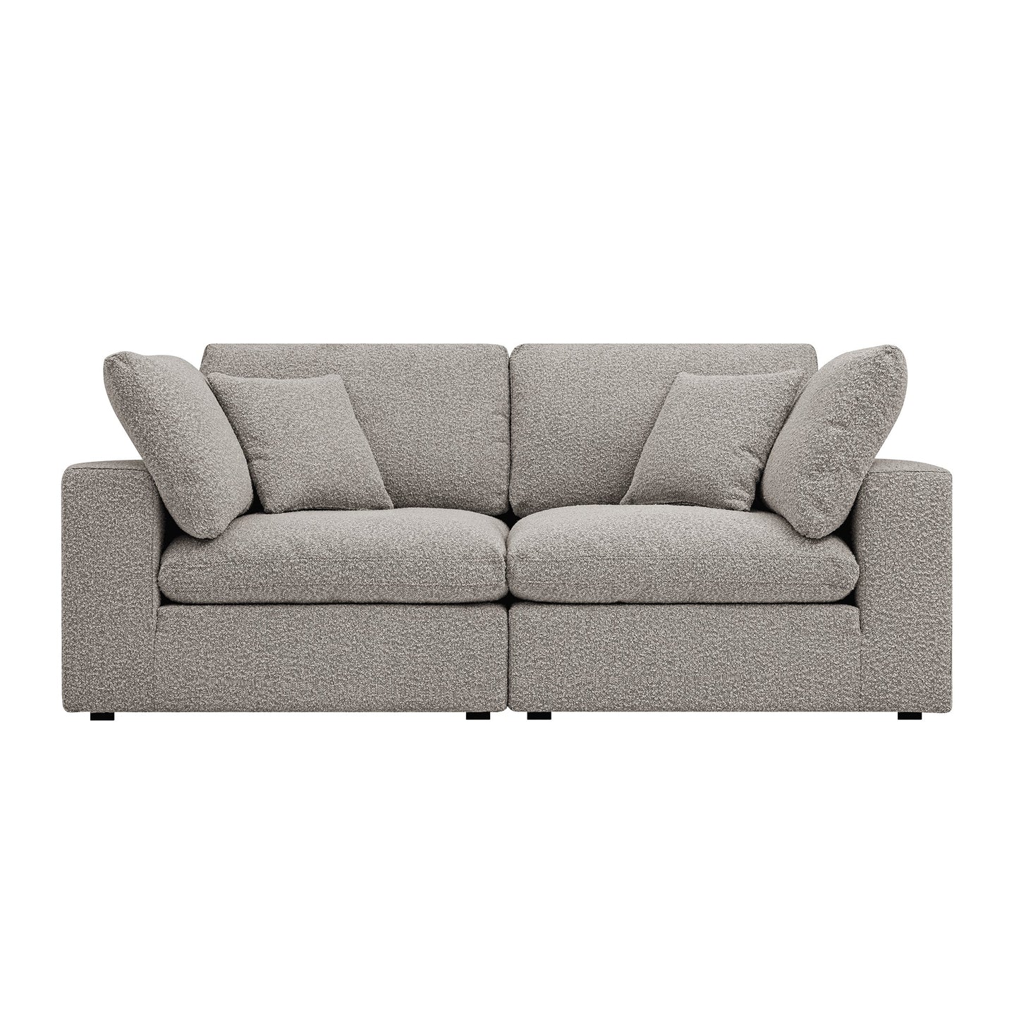 Lutyens Taupe Boucle Modular Sofa, 2-Piece