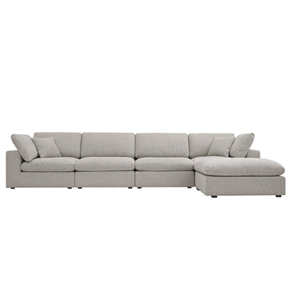Lutyens Taupe Boucle Modular Sofa, 4-Piece Chaise