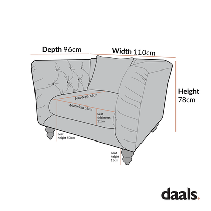 Ashby Chesterfield Armchair, Oatmeal Chenille
