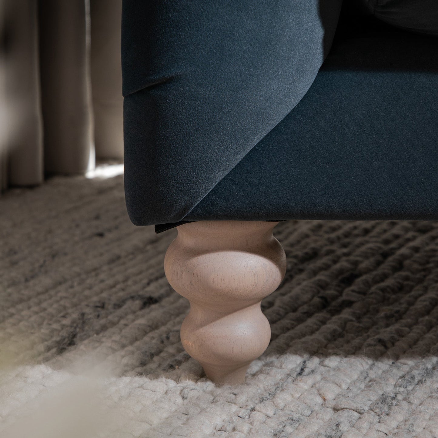 Ashby Chesterfield Armchair, Aegean Blue Velvet