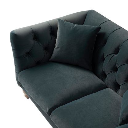 Ashby Chesterfield 2-Seater Sofa, Aegean Blue Velvet