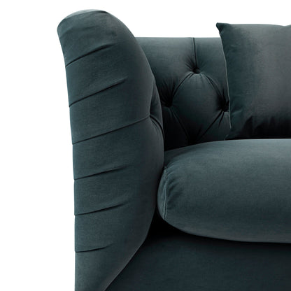 Ashby Chesterfield Large 3-Seater Sofa, Aegean Blue Velvet