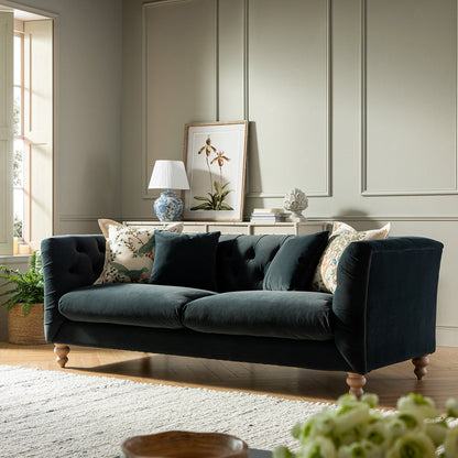 Ashby Chesterfield Large 3-Seater Sofa, Aegean Blue Velvet