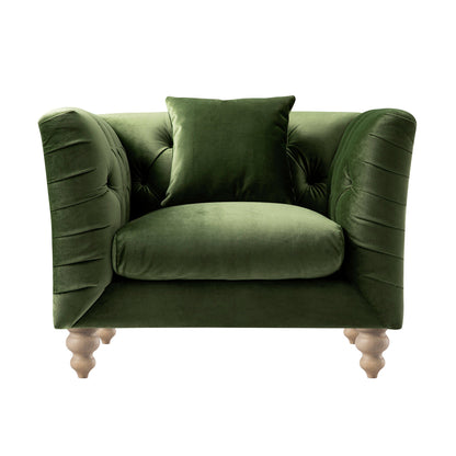 Ashby Chesterfield Armchair, Fern Green Velvet