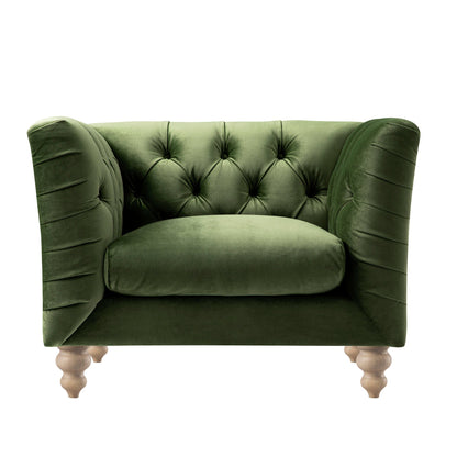 Ashby Chesterfield Armchair, Fern Green Velvet