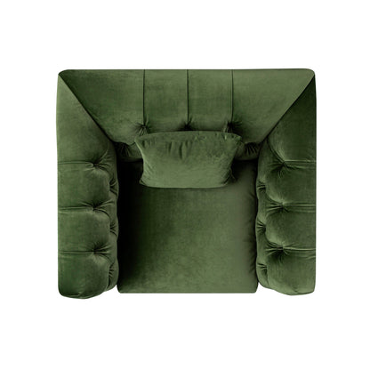 Ashby Chesterfield Armchair, Fern Green Velvet