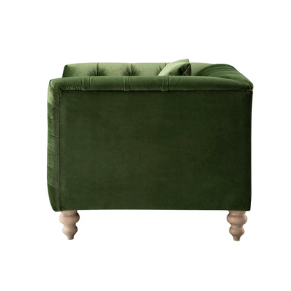 Ashby Chesterfield Armchair, Fern Green Velvet