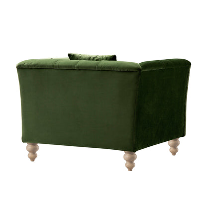 Ashby Chesterfield Armchair, Fern Green Velvet