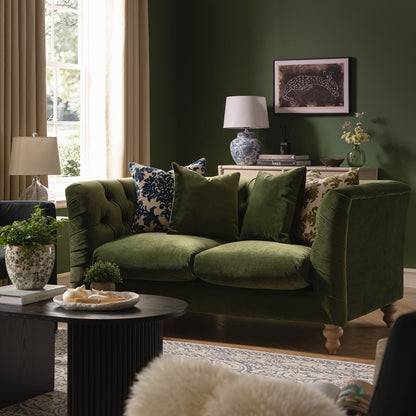 Ashby Chesterfield 2-Seater Sofa, Fern Green Velvet